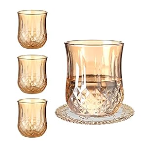 Old Fashioned Whiskey Glasses Set Of 4 1015oz Scotch Glasses Cocktail Drinkware Diamond Pattern 4 Coasters Iced Coffee Glasses Beer Glasses Cute Tumbler Cup Amber Color
