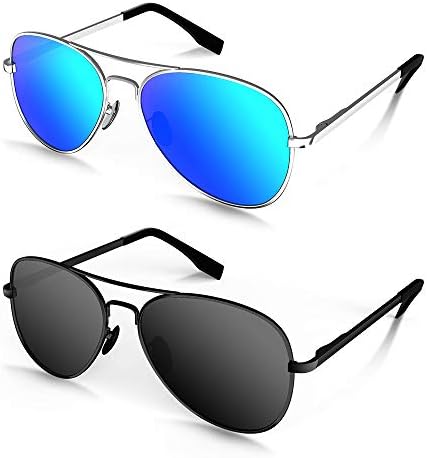 MOTOEYE BEST GIFT - Aviator - Polarized Sunglasses for Kids Girls Boys Children Pack of 2 from 4 to 14 years old