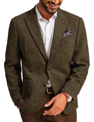 PJ PAUL JONES Tweed Sakko Herren Regular Fit Klassisch Wolle Blazer Modern Freizeit Anzugjacke...