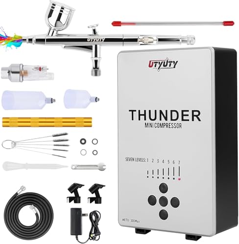 Portable Airbrush Kit with Compressor and 7 Pressure Levels