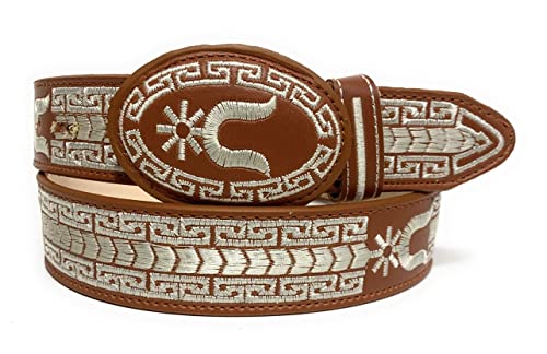 Men's Charro Embroidered Belt, Cinto Vaquero Bordado