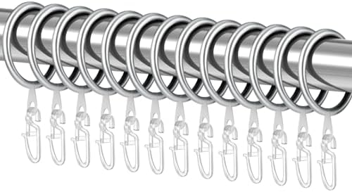 50 Gardinenringe Mit Haken - Metall Vorhangringe 30mm, Mit Kunststoffhaken - Einfache Montage
