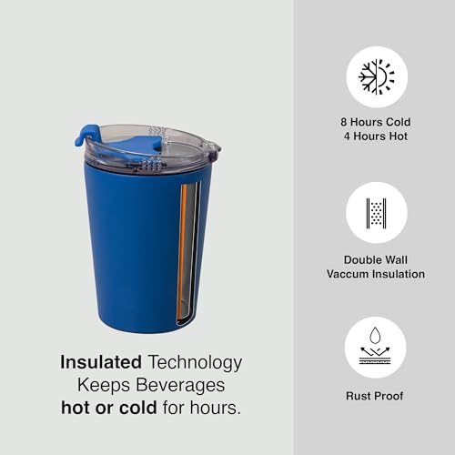 Image of Headway NEO Stainless Steel Mug 360 ml- 2 Years Brand Warranty | Insulated Coffee Mug | Travel Mug | Coffee Tumbler | Cold for 6 Hours & Hot for 3 Hours | Meridian Blue