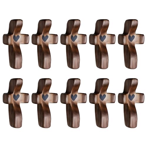 Yookin Cross My Heart/Encouragement Gift Wooden Cross Fidget for Clutching, Clinging and Praying...