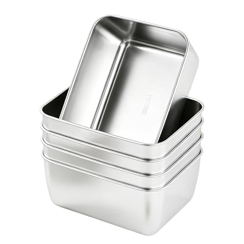 Recipientes de acero inoxidable para almacenamiento de alimentos, cuadrados, a prueba de fugas, aptos para lavavajillas con tapa, recipientes de almacenamiento de alimentos, para el hogar, cocina