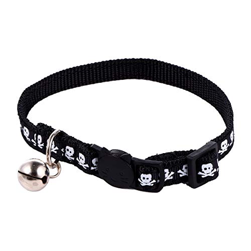 ibasenice Halloween Hundehalsband Skull Design Verstellbar Langlebig Leicht für Kleine bis Mittelgroße Hunde Geeignet Party Outdoor