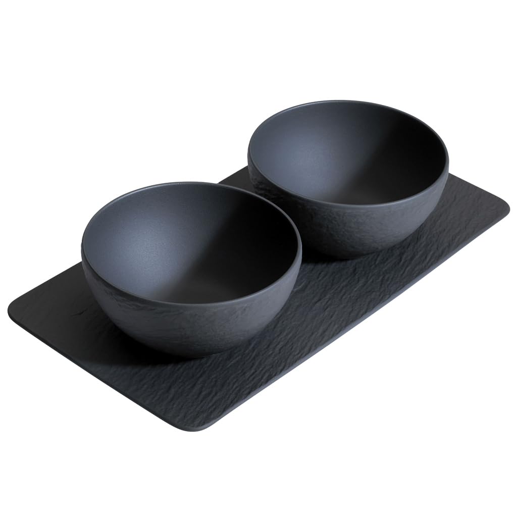 Amazon.com | Villeroy & Boch Manufacture Rock 3-Piece Condiment