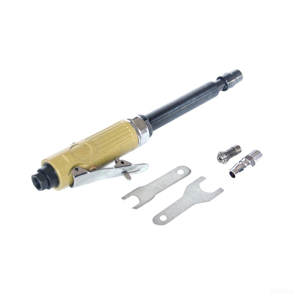Smerigliatrice pneumatica, utensile pneumatico a lunga portata per | Costruzione in lega di alluminio, portata di 28 cm per spazi ristretti, per levigare, lucidare, molare metallo e legno