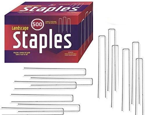 Ashman Galvanized Garden Stakes Landscape Staples: 500 Pack 12 Inch Sod and Fence Stake - Sturdy Rust Resistant Gardening Supplies for Anchoring Landscaping, Weed Barrier Fabric, Ground Cover