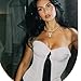 GIYKBX Sexy Preppy Strapless Corset Top, High-Stretch Bustier with Satin Tie, for Parties or Fashion Workwear, White M