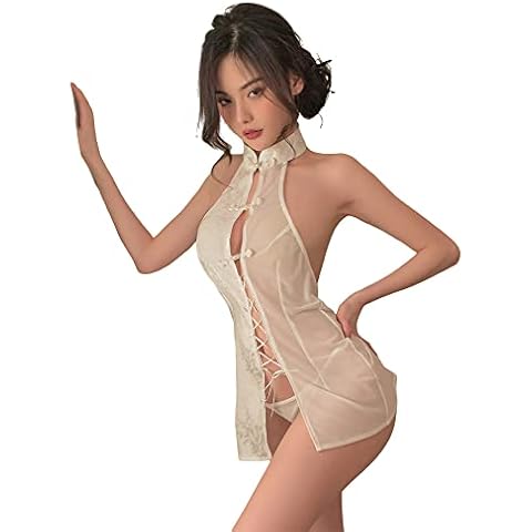 SINROYEE Cheongsam Dress Qipao Babydoll Lingerie Cover
