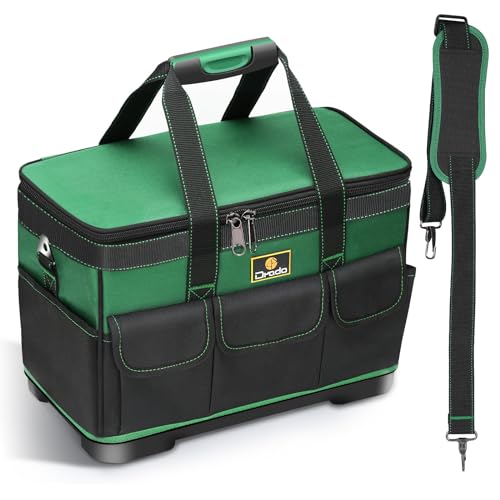 Drado Tool Bag, Muti-Purpose Tool Bag, 40 x 23x 28cm Organiser with Adjustable Shoulder Strap (green)