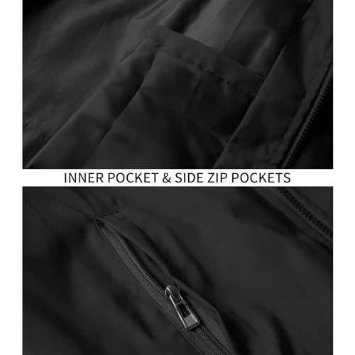 Image of PEGENO Men's Lightweight Jacket Spring Fall Thin Flight Bomber Jacket Sportwear Full Zip Windbreaker Casual Coat