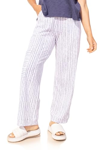 Habitat Clothes Escape Bali Stripe Cotton Pocket Pullon Flood White