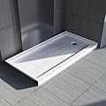 Weichen Acrylic Shower Pan 60 in Length 30 in Width Right Drain Single Threshold White Shower Base with Slip Resistant Textured Surface Shower Floor Pan 30 x 60 Right Hand Drain