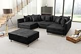 Kuechen preisbombe Wohnlandschaft Sofa Couch Ecksofa Eckcouch MF Vintage Anthrazit Minsk XXL