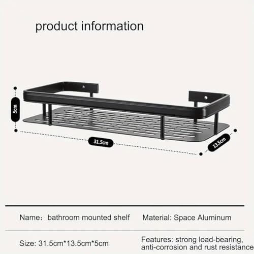 Image of Holstein Housewares Self Adhesive Bathroom Shelf for Wall Shelf Organizer Wall Mounted Bathroom Shelves Rack Holder Stand for Bathroom Accessories Organiser Without Drill (Multi, Pack of 2)