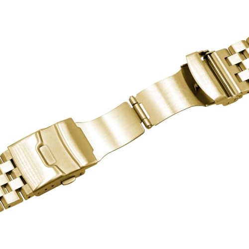 Image of Brushed Metal Watch Bands for Men Women Solid Stainless Steel Watch Band 18 /20 /22 /24 /26mm Watch Bracelet Strap Deployment Double Lock Deployment Buckle Black Silver Blue Gold