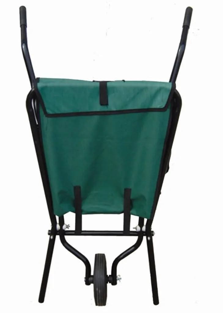 Carriola pieghevole – Carriola pieghevole – Robusto telaio in acciaio – 112 cm x 72 cm x 73 cm – Tessuto Oxford 600 D – Carrello da giardino – Gancio – Carrello scorrevole – Verde/Nero