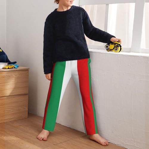 Italian Flag Kids Full Print Bottoms ,Soft Cotton-Like Fabric, Elastic Waist For Casual Play And Daily Wear 6