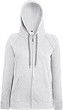  Fruit of the Loom Damen Lightweight Hooded Sweat Jacket Lady-Fit Kapuzenpullover, Grau (Heather Grey 123), Large