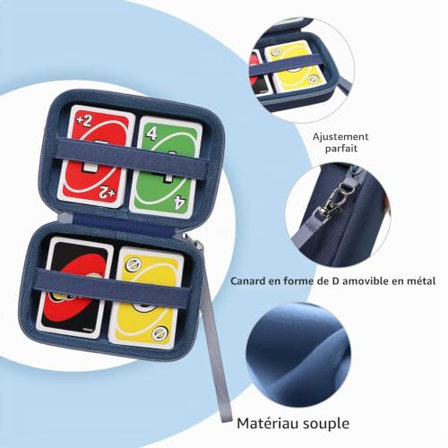 XANAD Étui pour 400+ Jeux de Cartes Pokémon, Skip Bo et Uno (Bleu) – vue 5