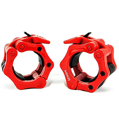 UK Warrior Red 50mm Olympic Barbell Clamp (Pair) Collar Clip Weight Dumbbell Spinlock Lift Spring Lock Weight Stopper Bar Lifting BodyBuilding - Image 3