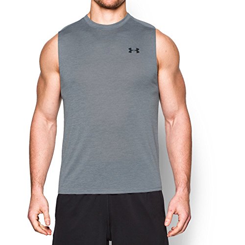 Under Armour Men's Tech Muscle Tank, Steel (035)/Black, Medium