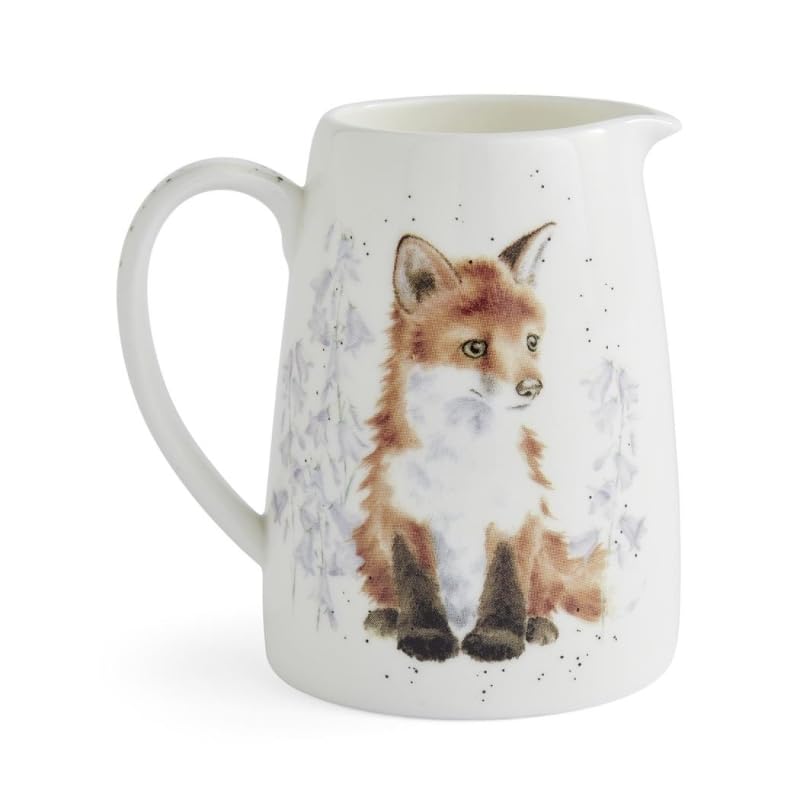 Royal Worcester x Wrendale Designs Fox Posy Jug (125ml) – Fine Bone China Mini Jug for Milk, Cream or Vase Display with Animal Artwork
