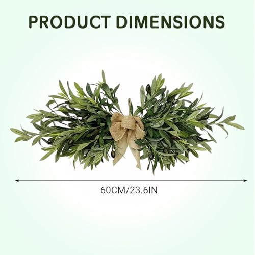 Guirnaldas verdes de olivo artificial de 24" para decoración de bodas y hogar (2 piezas) 7