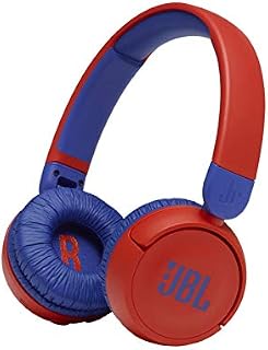 JBL Jr310 BT Bezprzewodowe Słuchawki Nauszne dla Dzieci, z Mikrofonem, Bluetooth, 30 h Pracy na Akumulatorze, Lekka i Składana Konstrukcja, Łatwa Obsługa, Czerwone