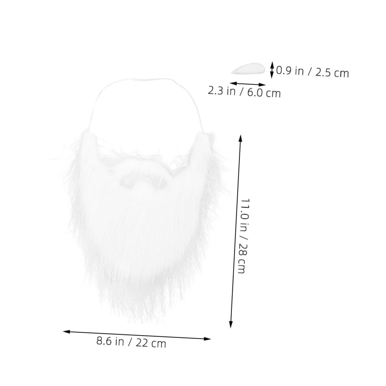Holibanna 6pc Santa Beards and Eyebrows Set Men's Christmas Props Facial Hair for Cosplay Party Celebration White