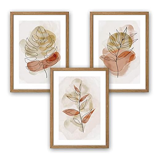 3-delat premiumaffischset | konsttryck | kärlek | kärlek | bild för din vägg | valfri med ram | vardagsrum sovrum modern fin konst | DIN A4-/A3 (A4, naturlig ram)