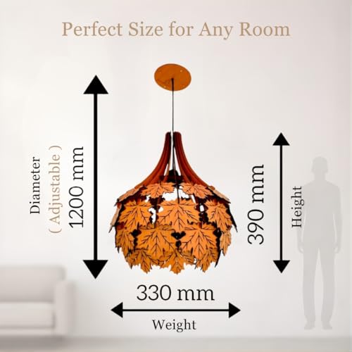 Image of Wood Pinecone Pendant lamp, Wooden Ceiling lamp, Wooden Hanging lamp handicrafted Home decore Chandelier Light (Maple)
