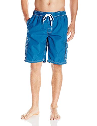 Kanu Surf Men's Barracuda Swim Trunks (Regular & Extended Sizes), Denim Blue, 3X