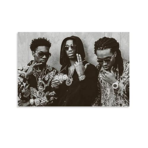 WQBYDS Affiches et impressions 40 * 60cm Senza Cornice Musicista Migos Poster hip hop in bianco e nero e stampe d'arte murale Arredamento moderno per la casa...