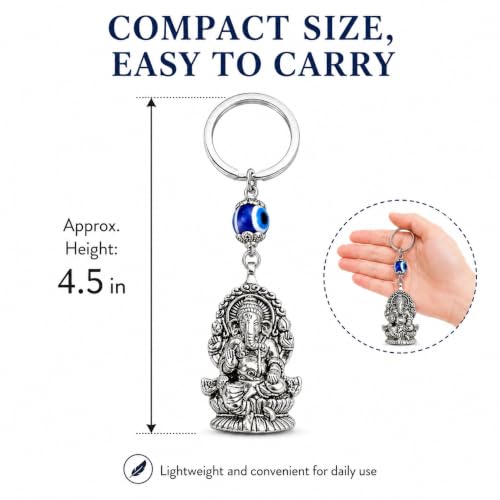 Image of Premium Turkish Evil Eye Keychain for Car, Bike & Home | Nazar Protection Keychain, Good Luck Charm | Spiritual Metal Key chain for Men & Women