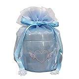 3.5寸 覆い袋のみ 骨袋 骨壷カバーオーガンジー リボン 仏具 骨壺カバー 覆袋 骨袋 (ブルー)