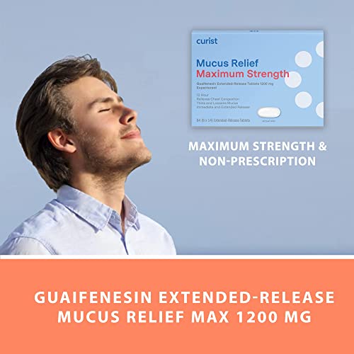 Curist Guaifenesin Mucus Relief 1200 Mg Maximum Strength Otc - 84 Count Extended Release Tablets - Reduce Mucus Clear Congestion (84 Count Tablet Bulk Pack) #TOP1