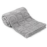Plush Soft with Heart Checkered Baby Blanket,Fleece Infant Toddler Blankets for Girls Boys,Warm Lightweight Breathable Newborn Receiving Blankets for Crib Stroller 30'×39' (Gray,Heart)