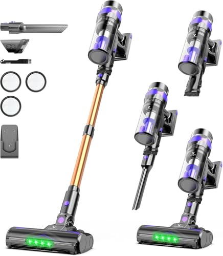 Vortisys Aspiradora Escoba sin Cable 500W Autonomía 60 Mins 6en 1 Aspiradora Escoba sin Cable Ligera Aspirador para Hogar Suelos Alfombras Pelo de Mascotas