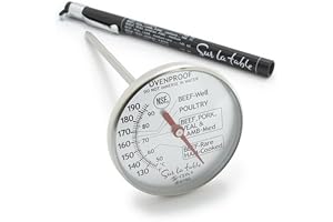 CDN Instant-Read Meat Thermometer CDN Leave-In Meat and Poultry Cooking Thermometer, Silver