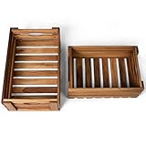 Das Holzkisten Set von Vanage besteht aus 2 ineinander stellbaren Kisten die für drinnen und draußen geeignet sind