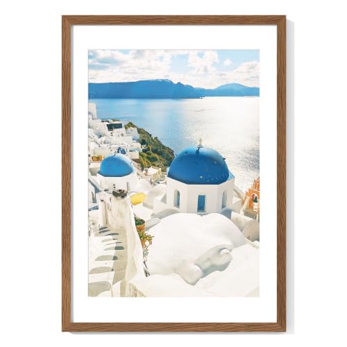 Axeman 17x24 Picture frame with mat for 13x19, Solid Oak Wood Frame, Walnut