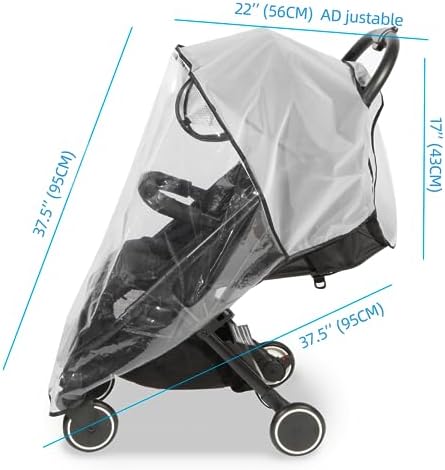 Clear Stroller Rain Cover, Universal Travel Weather Shield Breathable Baby Stroller Rain Cover for Windproof, Waterproof, Protect from Sun Dust Snow - 5