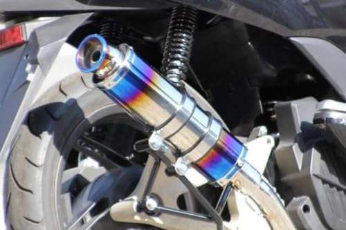 HMS バイクマフラー SSB PCX125 PCX150esp EBJ-JF56 EBJ-JF28後期モデル JBK-KF12 JBK-KF18 HONDA ホンダ SUS ステンレス ブルーカラー パーツ フルエキ フルエキゾースト カスタム ドレスア