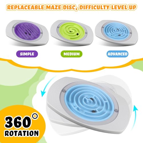 Pullcrease PULLCREASE-BALANCE BOARDS-CSAHI79565 Labyrinth Balance Board With 3 Replaceable Labyrinth Disks Plastic Rocker Maze Board Rocker Board With 2 Beads Wobble Disk Sensory Training Toys thumb #2
