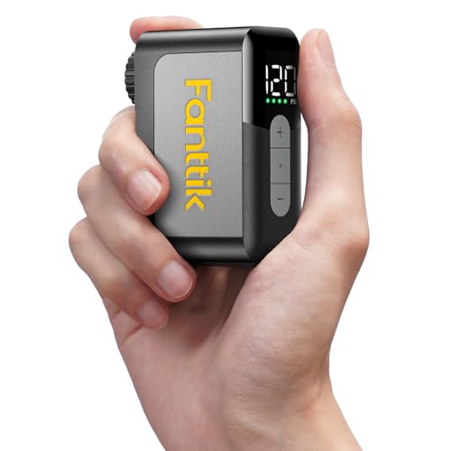 Fanttik X10 Ace Mini akku Fahrradpumpe mit Manometer, 120 PSI elektrische Fahrradpumpe mit Presta- und Schrader-Ventil, Auto-Stopp, schnelles Aufpumpen für Rennrad, Mountainbike, Motocross und E-Bike