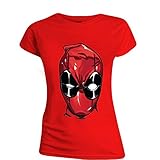  Deadpool Head camiseta de chica rojo algodón - M