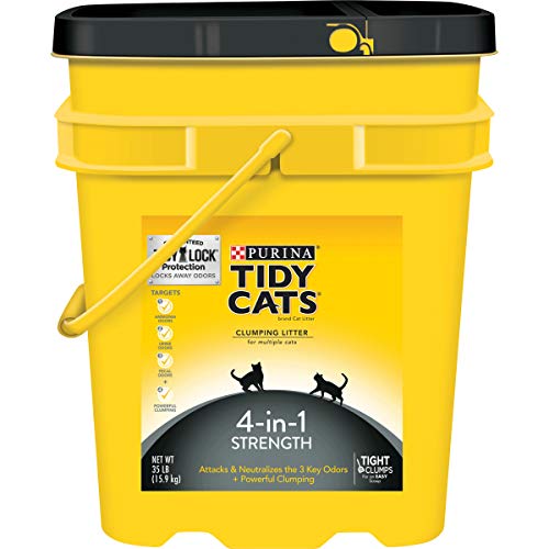 Purina Tidy Cats Clumping Cat Litter, 4-In-1 Strength Multi Cat Litter - 35 Lb. Pail #TOP19
